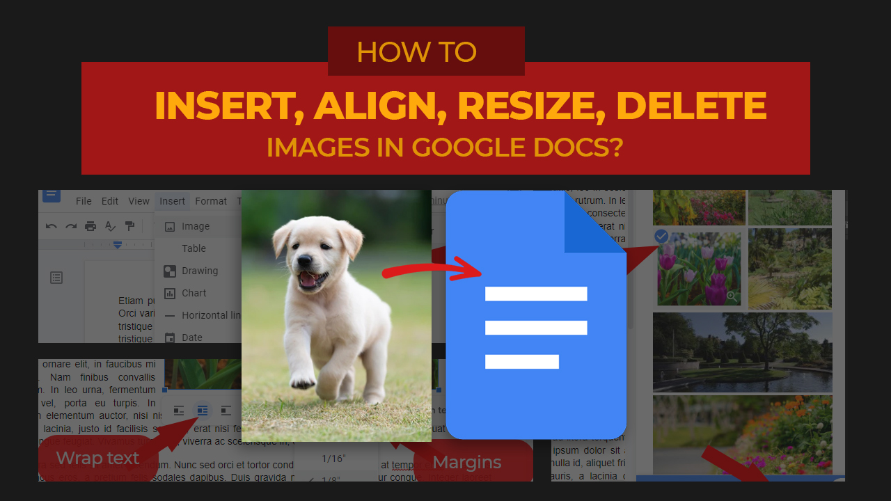 Inserting, aligning, resizing, and deleting images in Google Docs