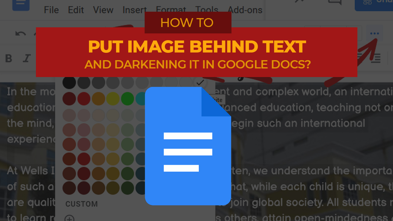 Jess Tura image behind text and darkening image google docs