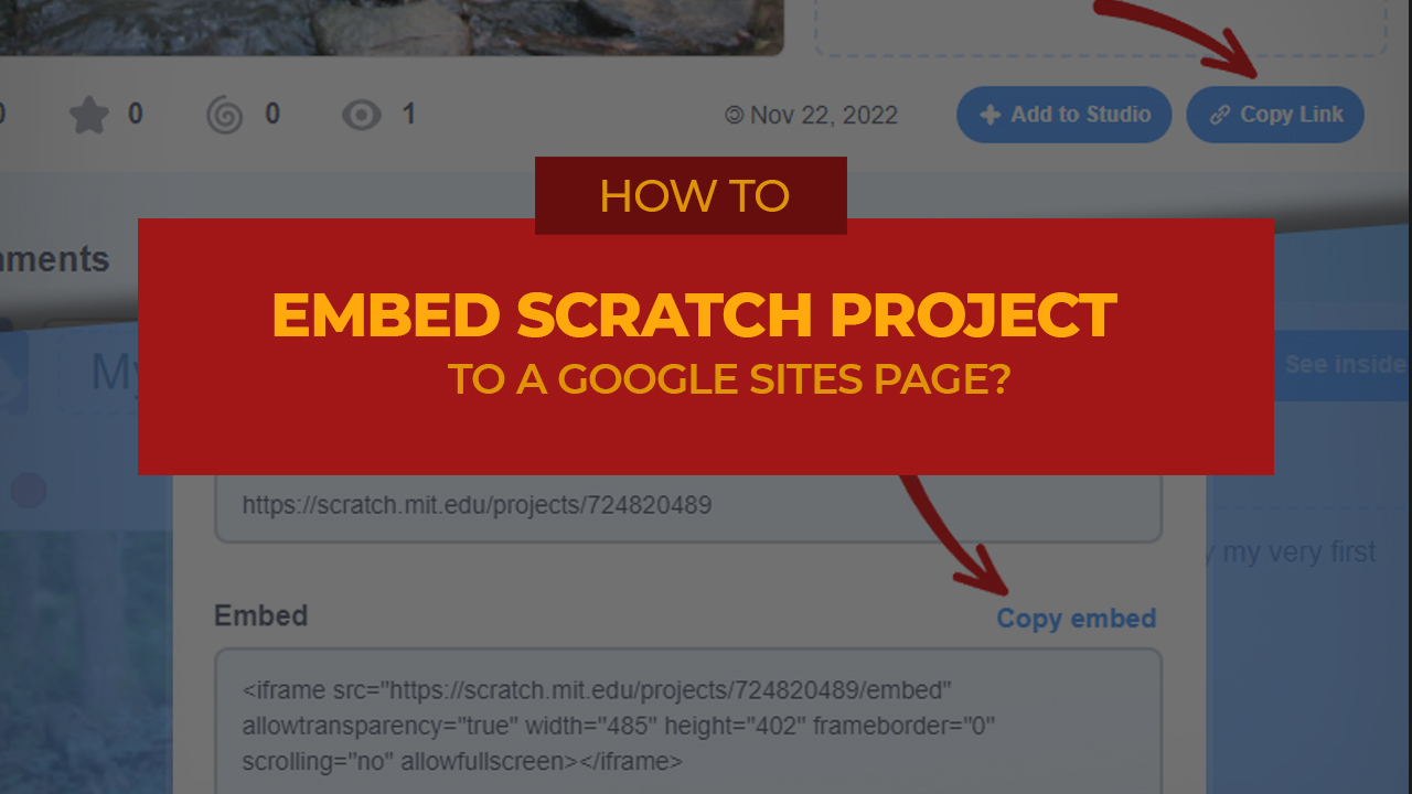google sites embed scratch porject to google sites page 2B
